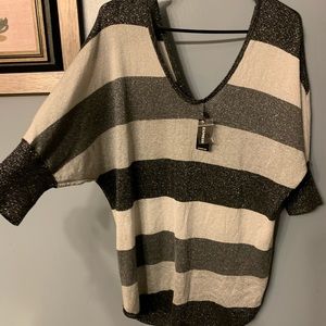 NWOT Express Large Sparkle Dolman Sleeved v-Neck